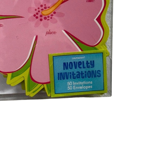 Amscan novelty flower invitations & envelopes. Set of 50 brand new in package! - Picture 7 of 7